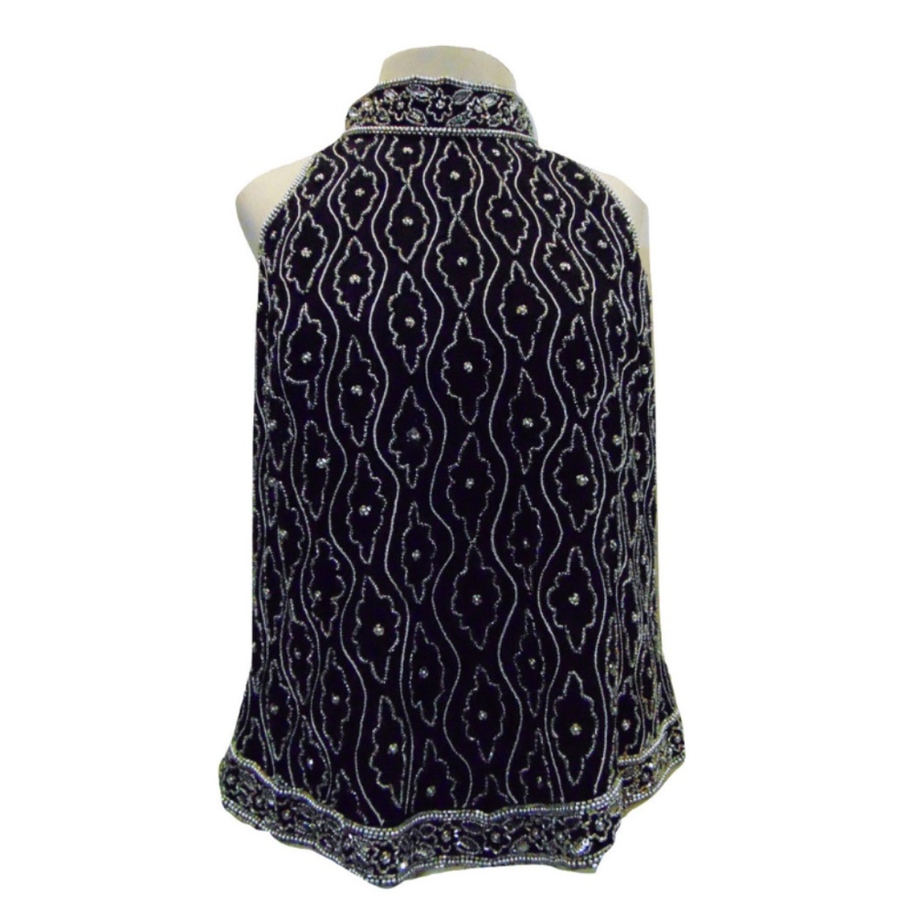Vintage Marina Bresler beaded evening top Sz L